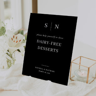 Signe De Table Minimaliste et Chic Noir Desserts sans lait