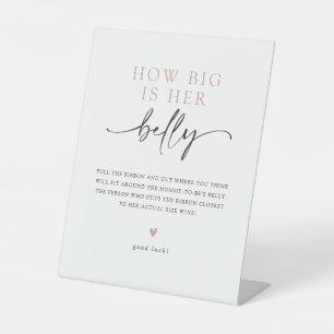 Signe De Table Minimaliste la taille de son ventre Baby shower je