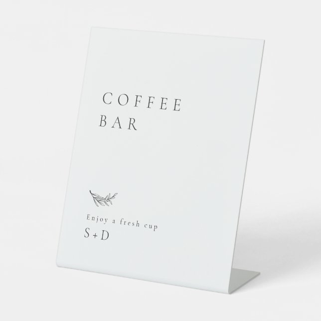 Signe De Table Minimalistic Coffee Bar Wedding Sign (Recto)