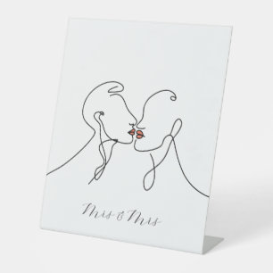 Signe De Table Mme et Mme Lesbian Couple Line Art