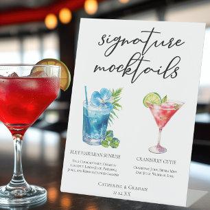 Signe De Table Mocktails d'été Blue Hawaiian Cranberry Cutie