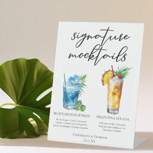 Signe De Table Mocktails d'été Blue Hawaiian Piña Colada