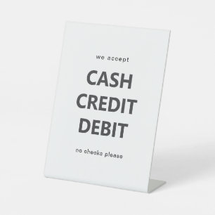 Signe De Table Mode de paiement Professionnel Moderne