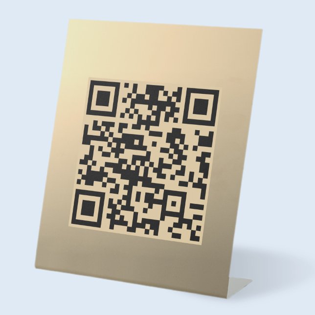 Signe De Table Modèle de code QR immédiatement modifiable | Or Fa (Créateur téléchargé)