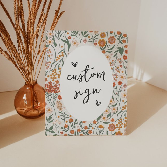 Signe De Table Modèle de connexion personnalisé fleur sauvage (Custom Sign)