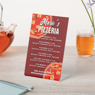 Signe De Table Modèle de menu de pizza de restaurant de pizzeria