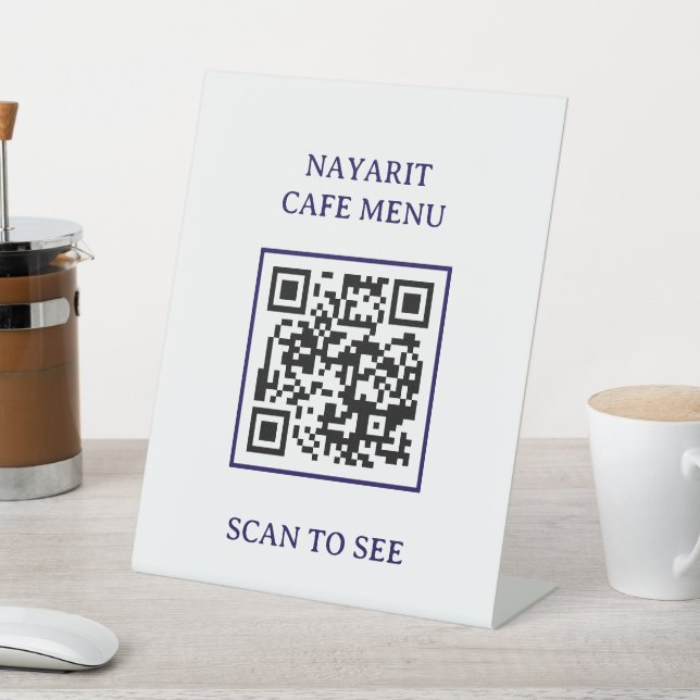 Signe De Table Modèle de menu numérique avec code QR (In SItu)