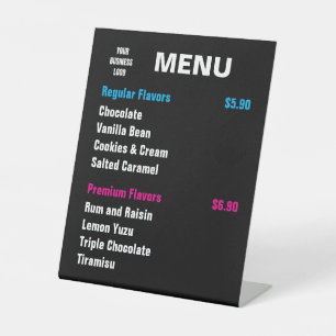 Signe De Table Modèle de menu, signalisation de menu, liste de pr