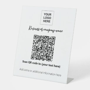 Signe De Table Modèle de tablette professionnelle de code QR