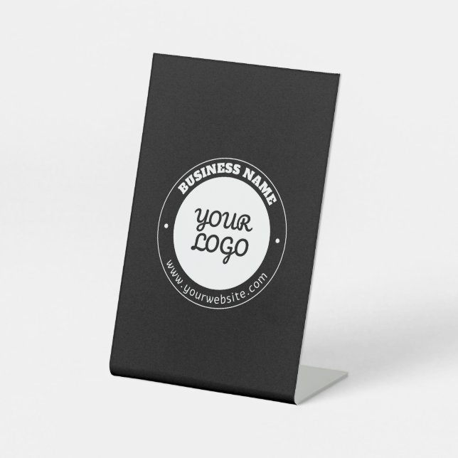 Signe De Table Modèle de texte circulaire modifiable et logo télé (Recto)