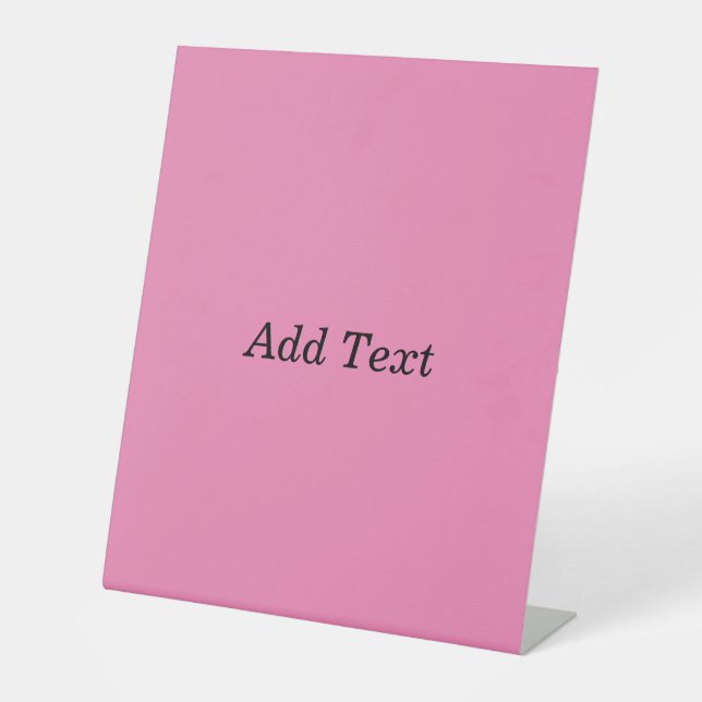 Signe De Table Modèle de texte personnalisable rose (Recto)