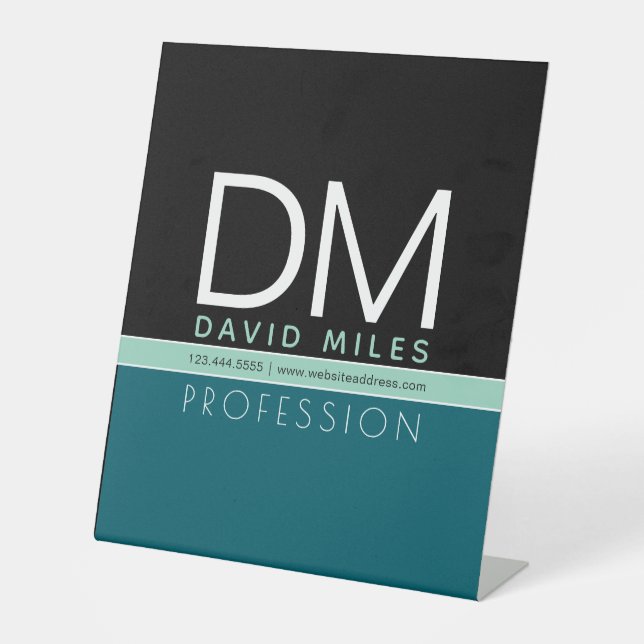 Signe De Table Modèle d'entreprise moderne | Toutes les couleurs  (Recto)