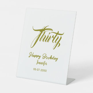Signe De Table modèle or 30e anniversaire ajouter nom date année 