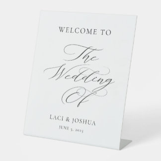 Signe De Table Modern Elegant Calligraphy Wedding Welcome Table