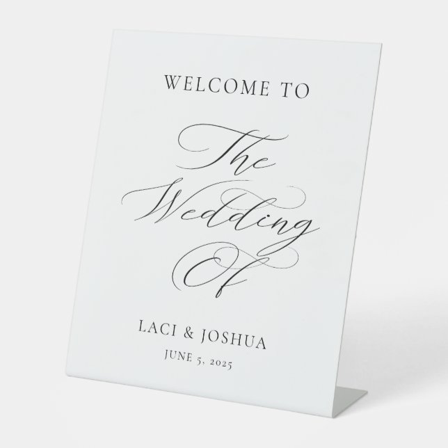 Signe De Table Modern Elegant Calligraphy Wedding Welcome Table (Recto)