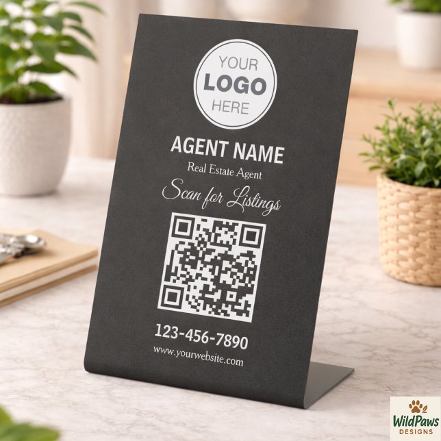 Signe De Table Modern Minimalist Real Estate Listing Scan (Modern Minimalist Real Estate Listing Scan Pedestal Sign
)