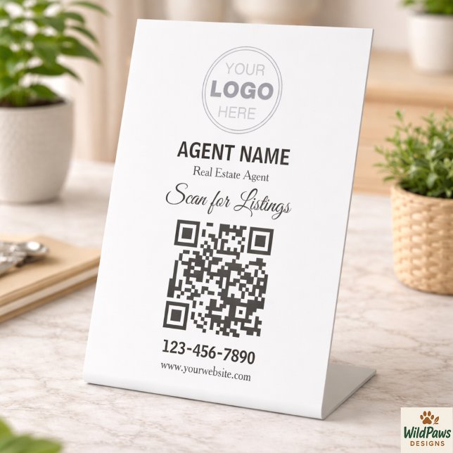 Signe De Table Modern Minimalist Real Estate Listing Scan (Modern Minimalist Real Estate Listing Scan Pedestal Sign
)