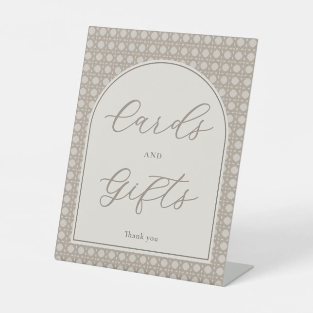 Signe De Table Modern Rattan Bridal Shower Cards And Gifts (Recto)