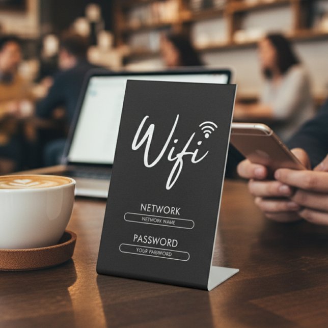 Signe De Table Modern Wifi Password Network  (Créateur téléchargé)
