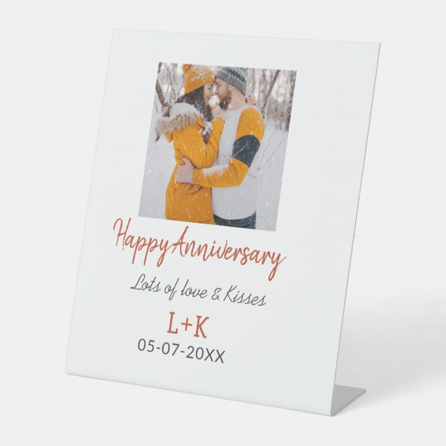 Signe De Table Moderne boho joyeux anniversaire ajouter nom date  (Recto)