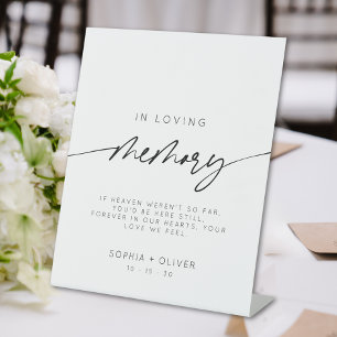 Signe De Table Moderne dans la mémoire aimée Élégant Mariage de s
