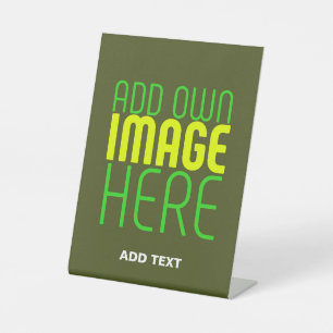 SIGNE DE TABLE MODERNE ÉDITABLE ARMÉE VERT IMAGE MODÈLE TEXTE