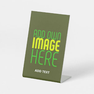 SIGNE DE TABLE MODERNE ÉDITABLE ARMÉE VERT IMAGE MODÈLE TEXTE