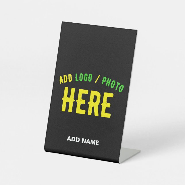 SIGNE DE TABLE MODERNE ET MODERNE PERSONNALISABLE NOIR VÉRIFIÉ (Recto)