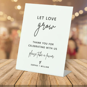 Signe De Table Moderne Laisser l'amour grandir S'il vous plaît