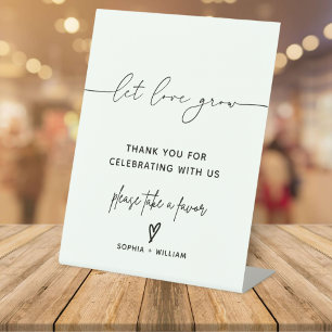 Signe De Table Moderne Laisser l'amour grandir S'il vous plaît