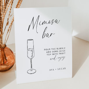 Signe De Table Moderne minimaliste Mariage Mimosa Bar
