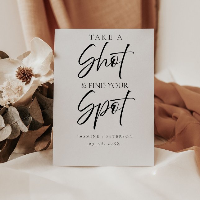 Signe De Table Moderne Prenez un coup et trouvez votre siège sign (Créateur téléchargé)