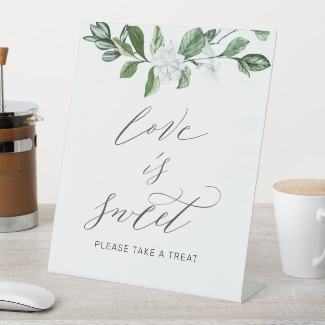 Signe De Table Moderne Sage Vert Floral Mariage Doux Treat (In SItu)