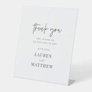 Signe De Table Moderne Simple minimaliste chic Mariage Merci
