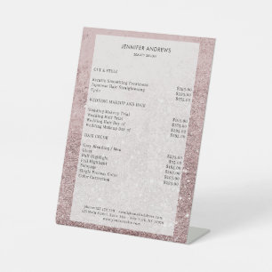 Signe De Table Moderner Rosa Glitzer Salon Prix Sockelschild