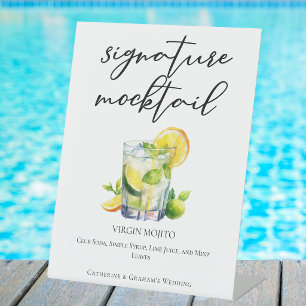 Signe De Table Mojito sans alcool, cocktail signature de mariage