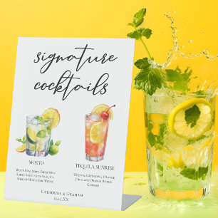 Signe De Table Mojito Tequila Sunrise Mariage Cocktails Menu