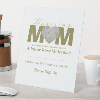 Signe De Table MOM Cœur de Rose Blanche Photophore de Bureau Mémo