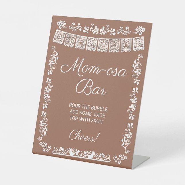 Signe De Table Mom-osa Bar Terracotta Baby Shower (Recto)