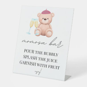 Signe De Table Momosa Bar Bonjour Bebe French Baby Shower Pedesta