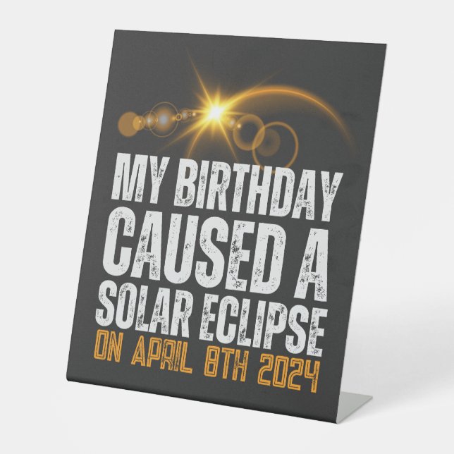 Signe De Table mon anniversaire a causé une éclipse solaire total (Recto)