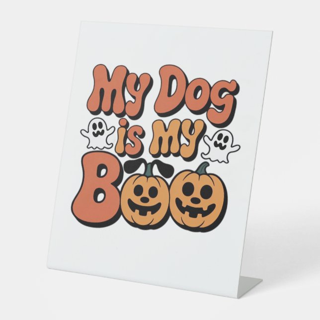 Signe De Table Mon Chien Est Mon Bois, Professeur, Amusant Drôle  (Recto)