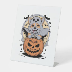 Signe De Table Mon Corgi est mon Boo Halloween