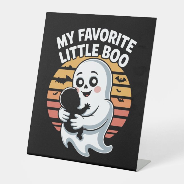 Signe De Table Mon T-shirt Halloween préféré Little Boo (Recto)