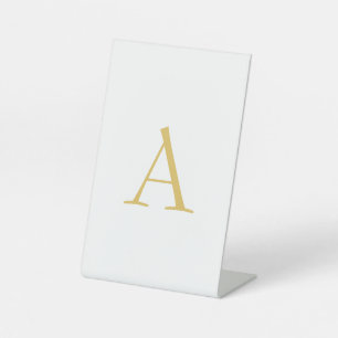 Signe De Table Monogramme couleur or professionnel personnalisé