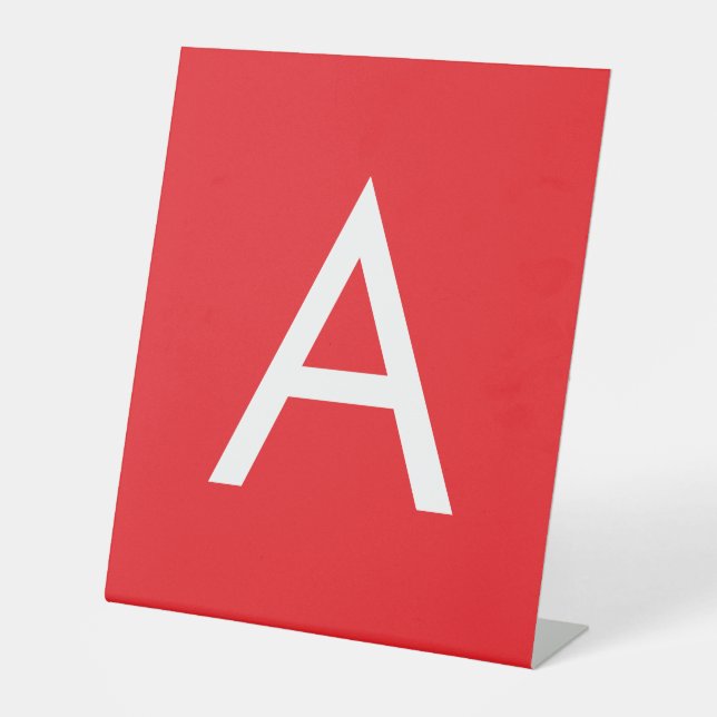 Signe De Table Monogramme de lettre initiale rouge blanc simple m (Recto)