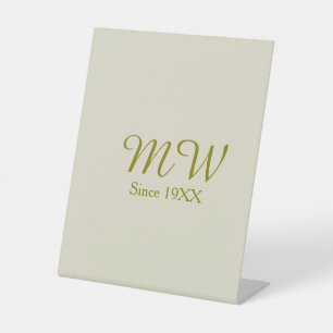 Signe De Table Monogramme doré depuis l'année 19XX mariage na