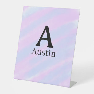 Signe De Table Monogramme majuscule masculine ajouter un nom past