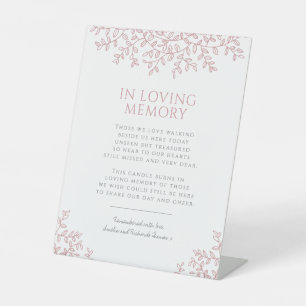 Signe De Table monogramme mariage en feuille rose vierge dans la