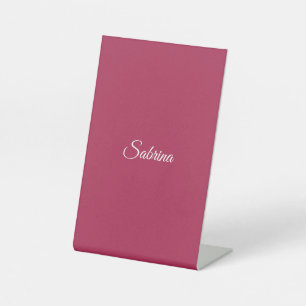 Signe De Table Monogramme minimaliste rose cerise rose